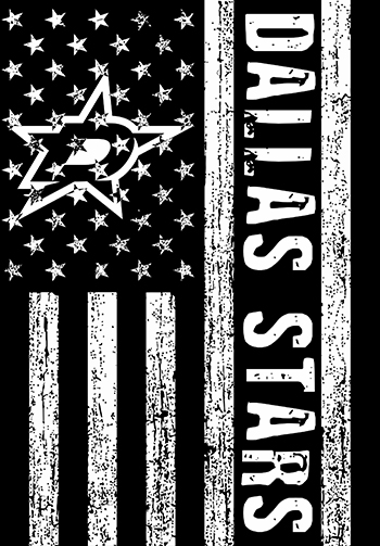 Dallas Stars Black And White American Flag logo vinyl decal